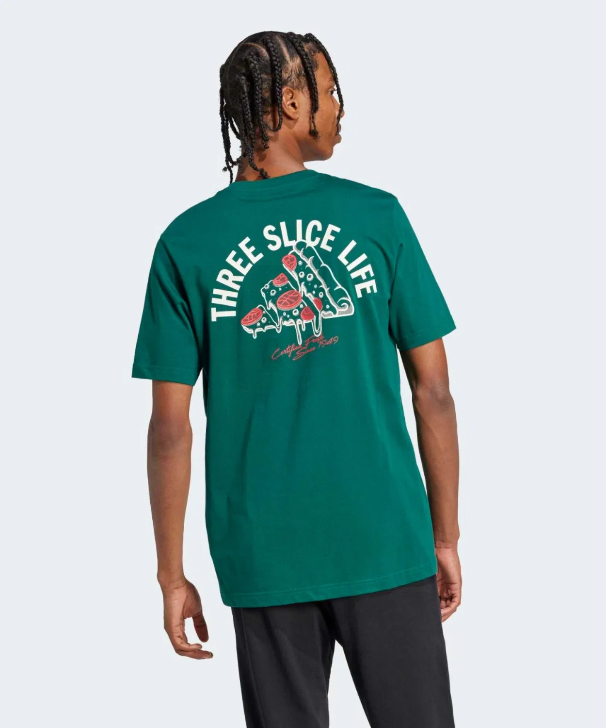 Мужская футболка с принтом Pizza Graphic Lounge Adidas, Green — фото 4