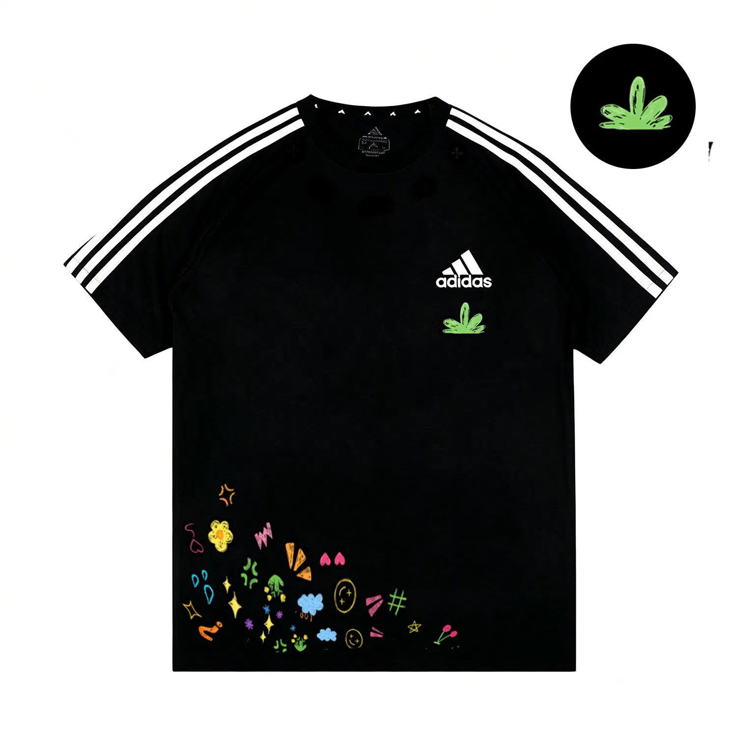 Футболка с круглым вырезом Rainbow Black Adidas — фото 3