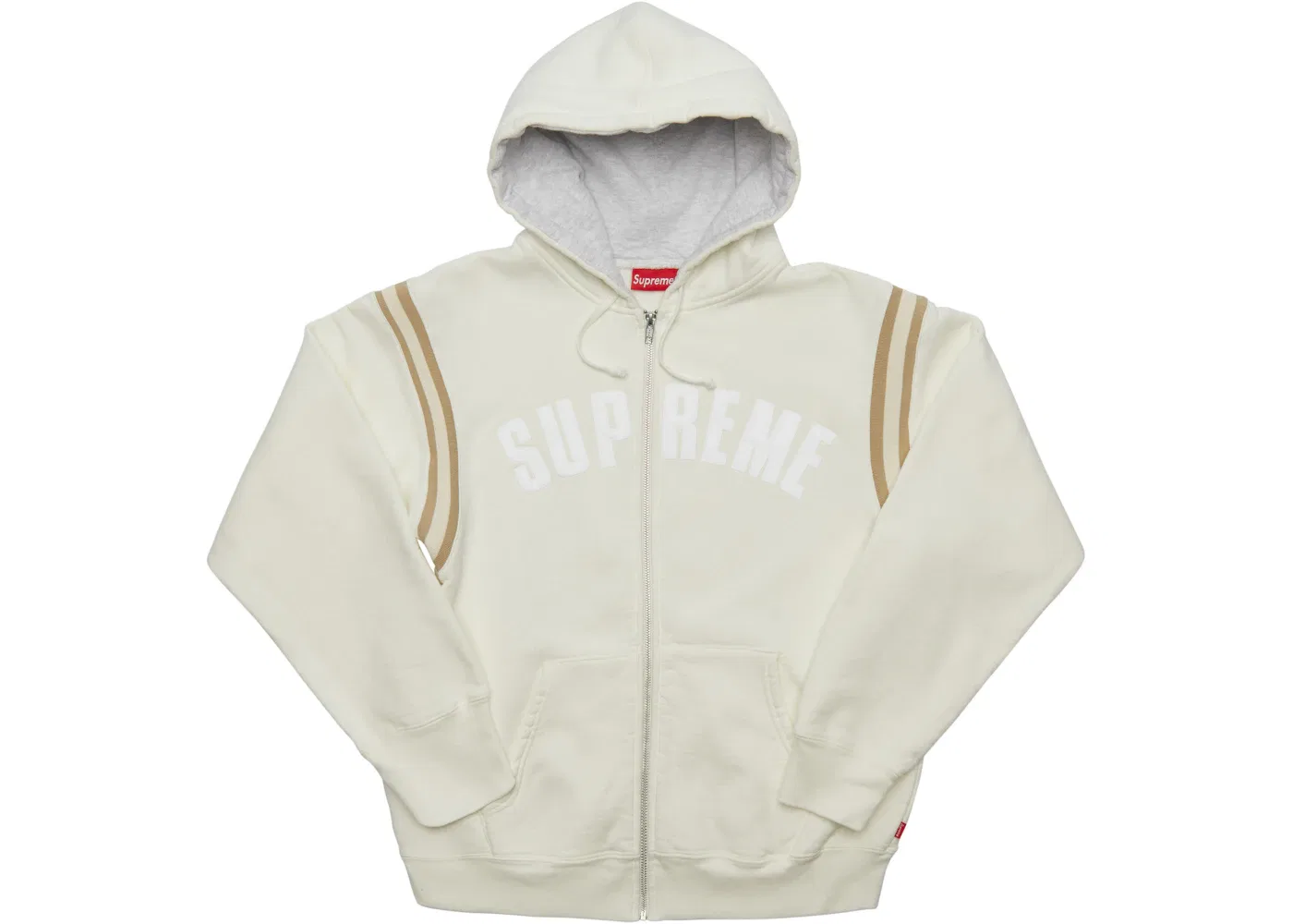 Мужская худи с молнией и длинным рукавом Supreme Jet Sleeve Zip Up Hooded Sweatshirt, White