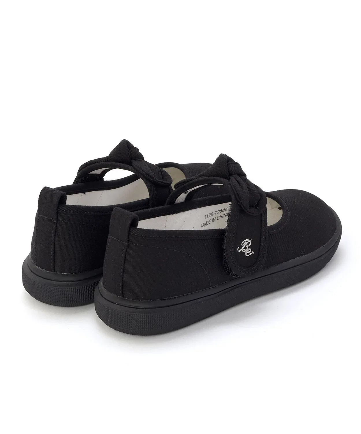 Детские туфли-кроссовки с бантом и липучкой 13-20 см BeBe, Black — фото 2