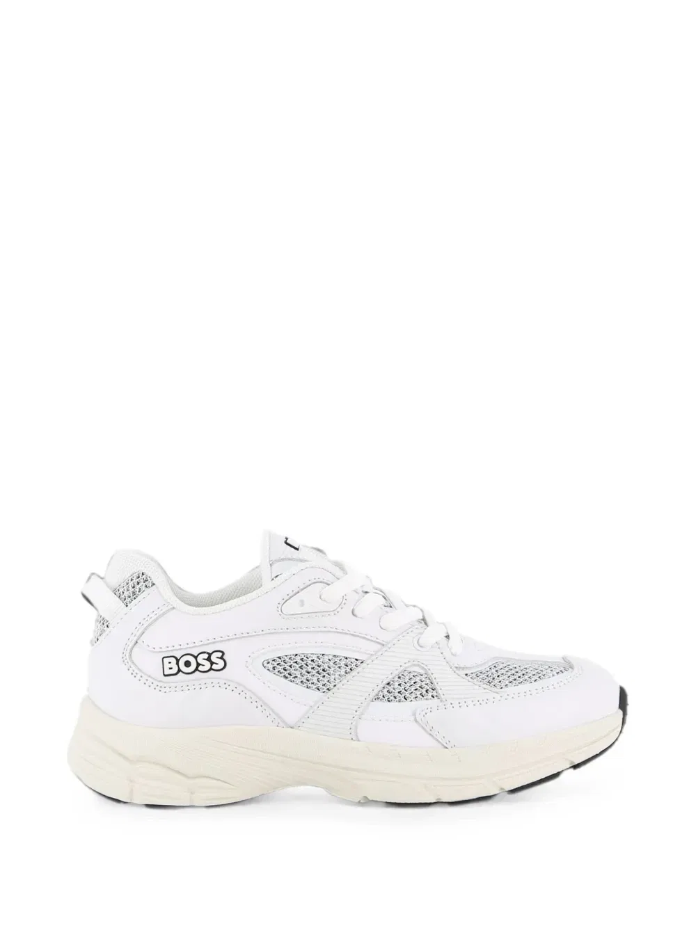 Сетчатые кроссовки со вставками Boss Kidswear, белый — фото 2