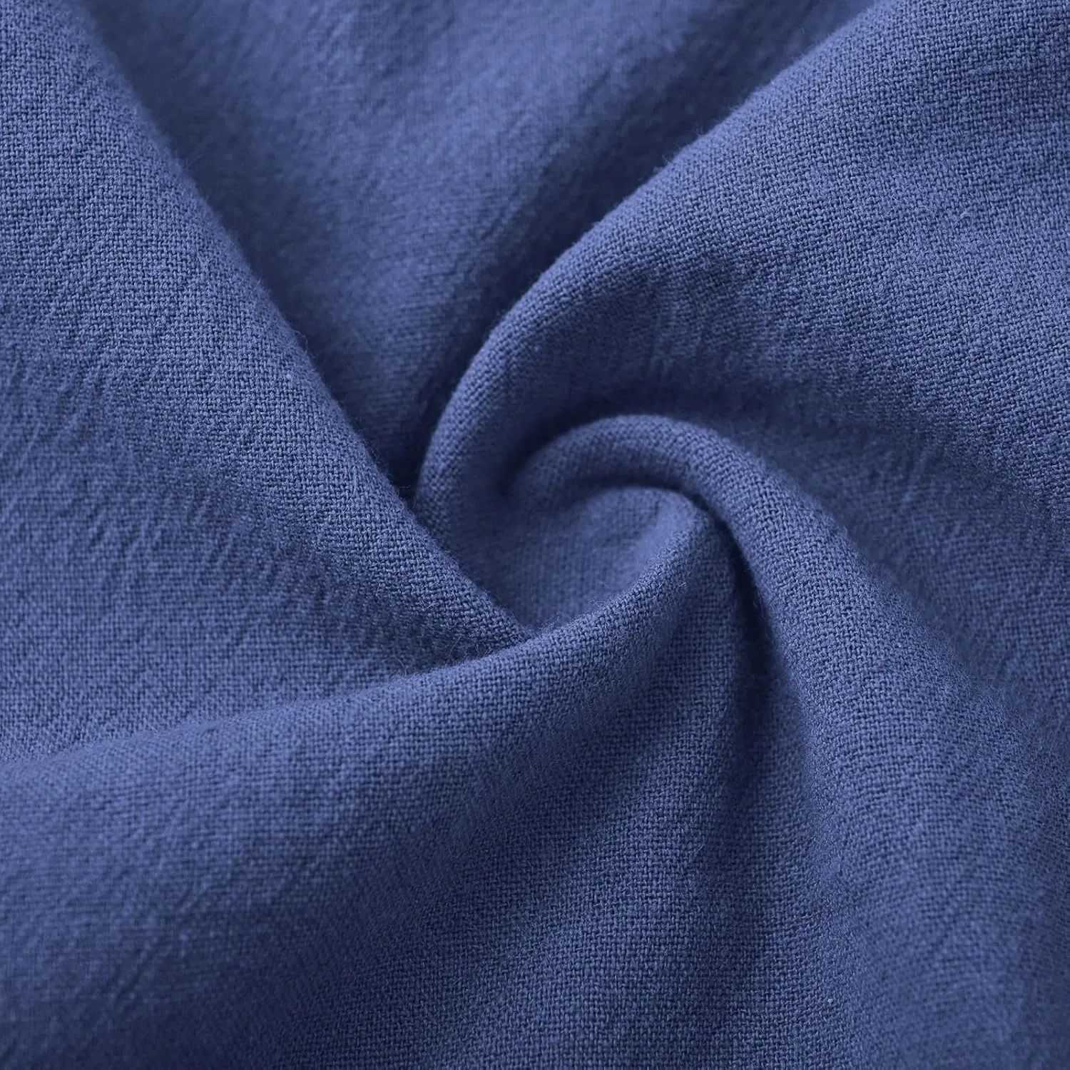 Повседневное длинное платье бохо из льна с карманами, 1a-blue — фото 4