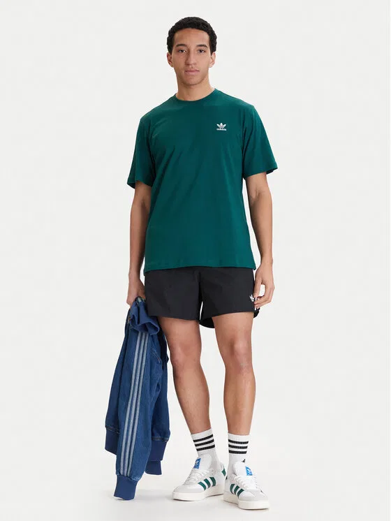 Футболка regular fit Trefoil Essentials Adidas, зеленый — фото 2