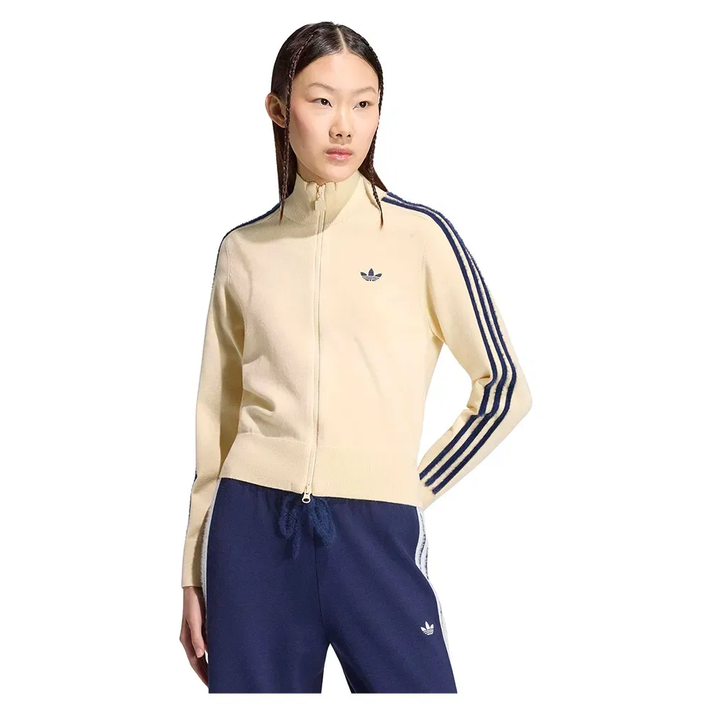 Худи на молнии Knitted Firebird Adidas Originals, бежевый