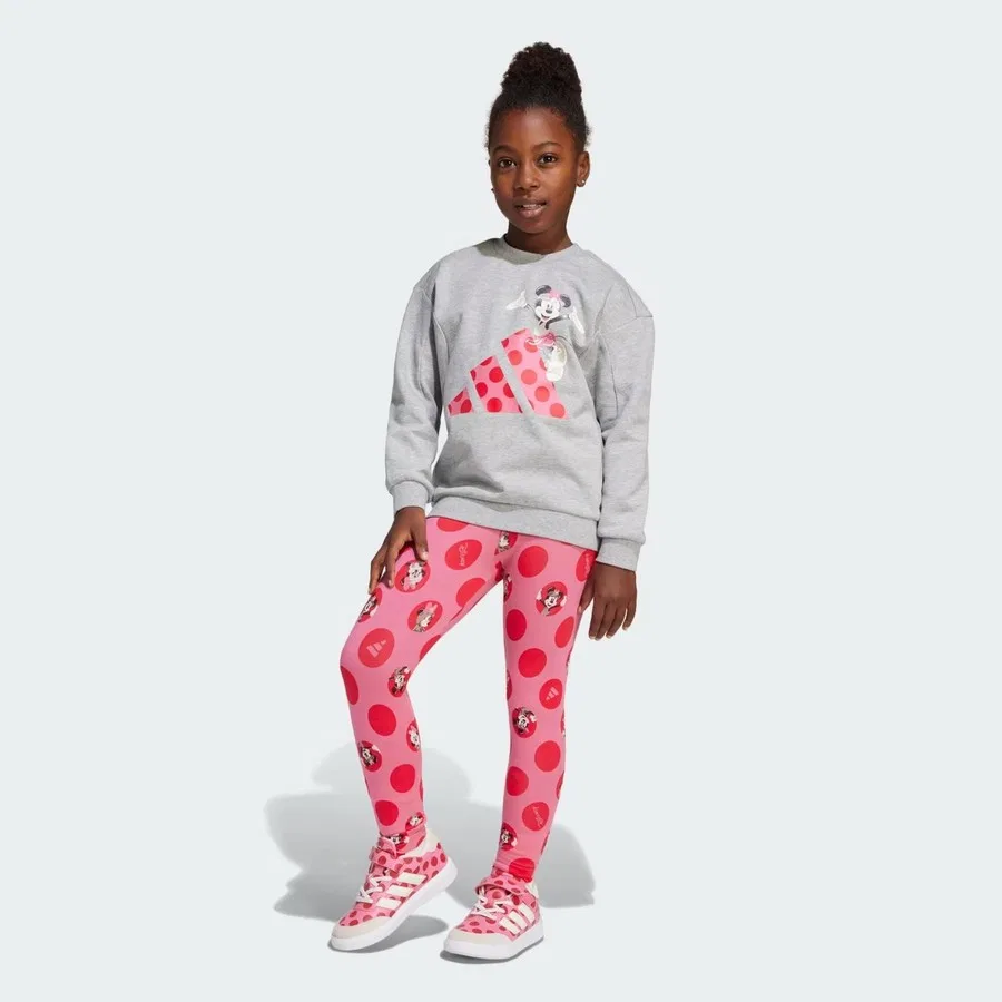 Детский спортивный комплект из свитшота и леггинсов Minnie Mouse adidas, Розовый