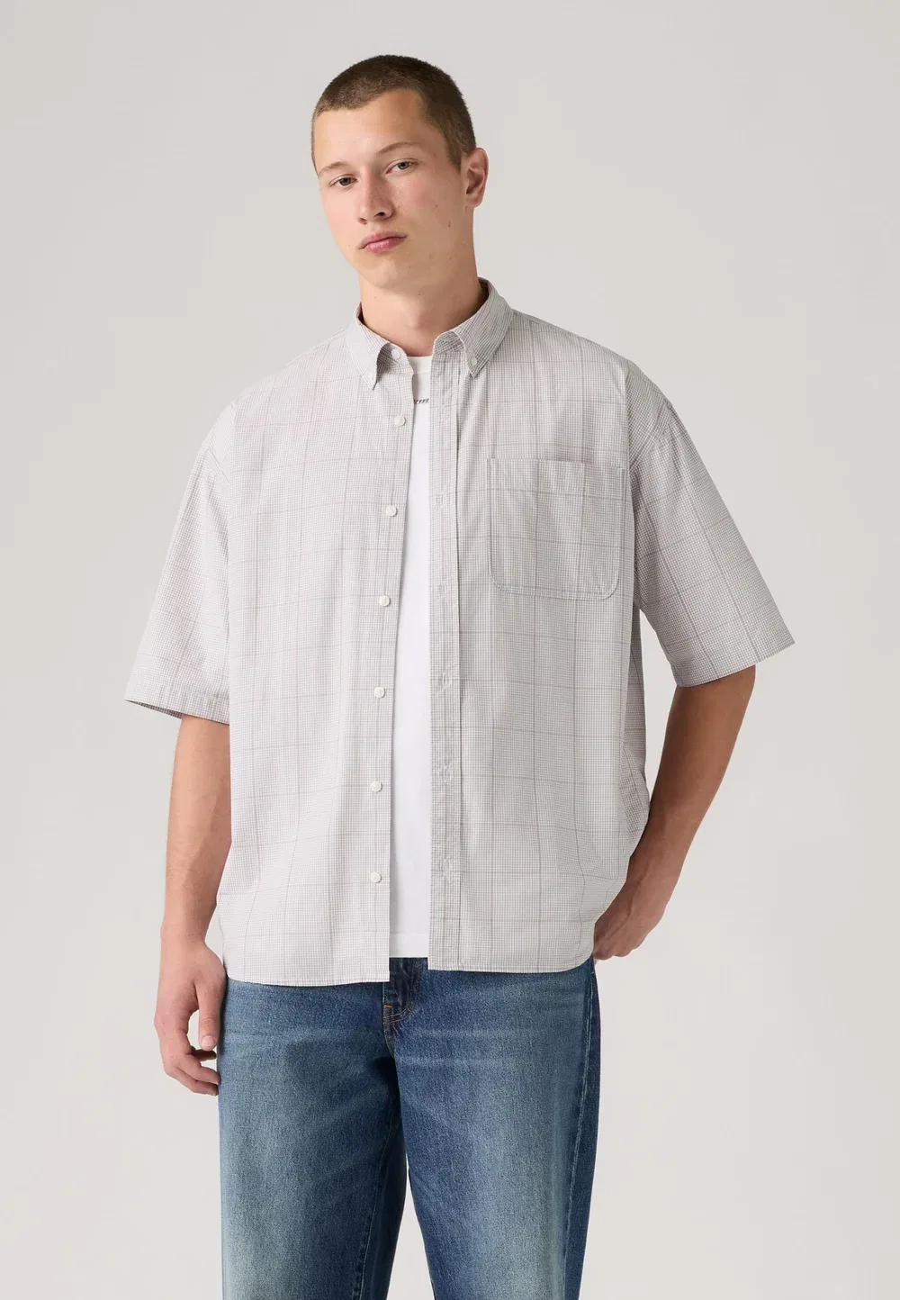 Свободная рубашка Ss roam - рубашка Levi'S, Tadhg Plaid Bright White — фото 2
