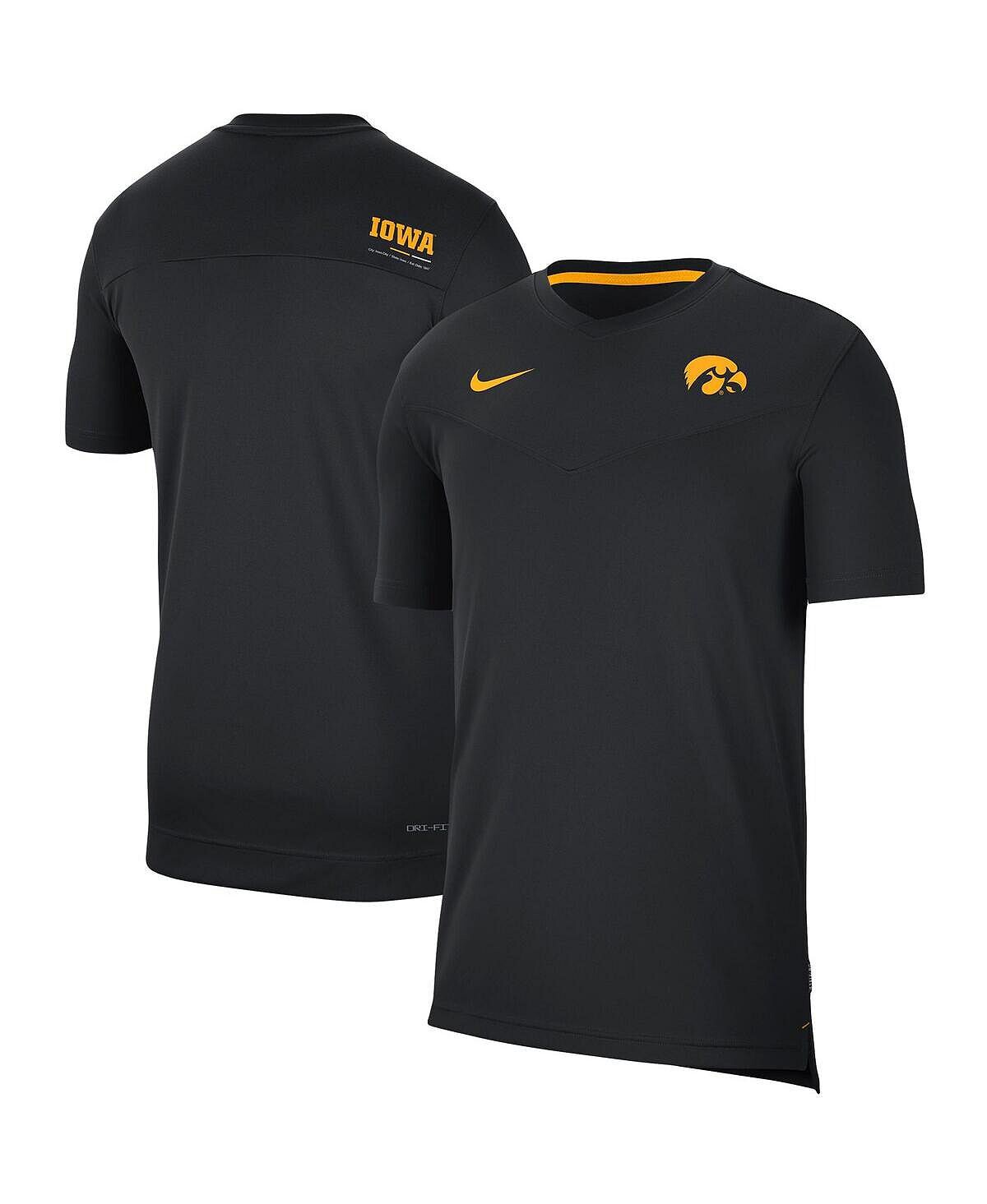 

Мужская черная футболка iowa hawkeyes coach uv performance Nike, черный