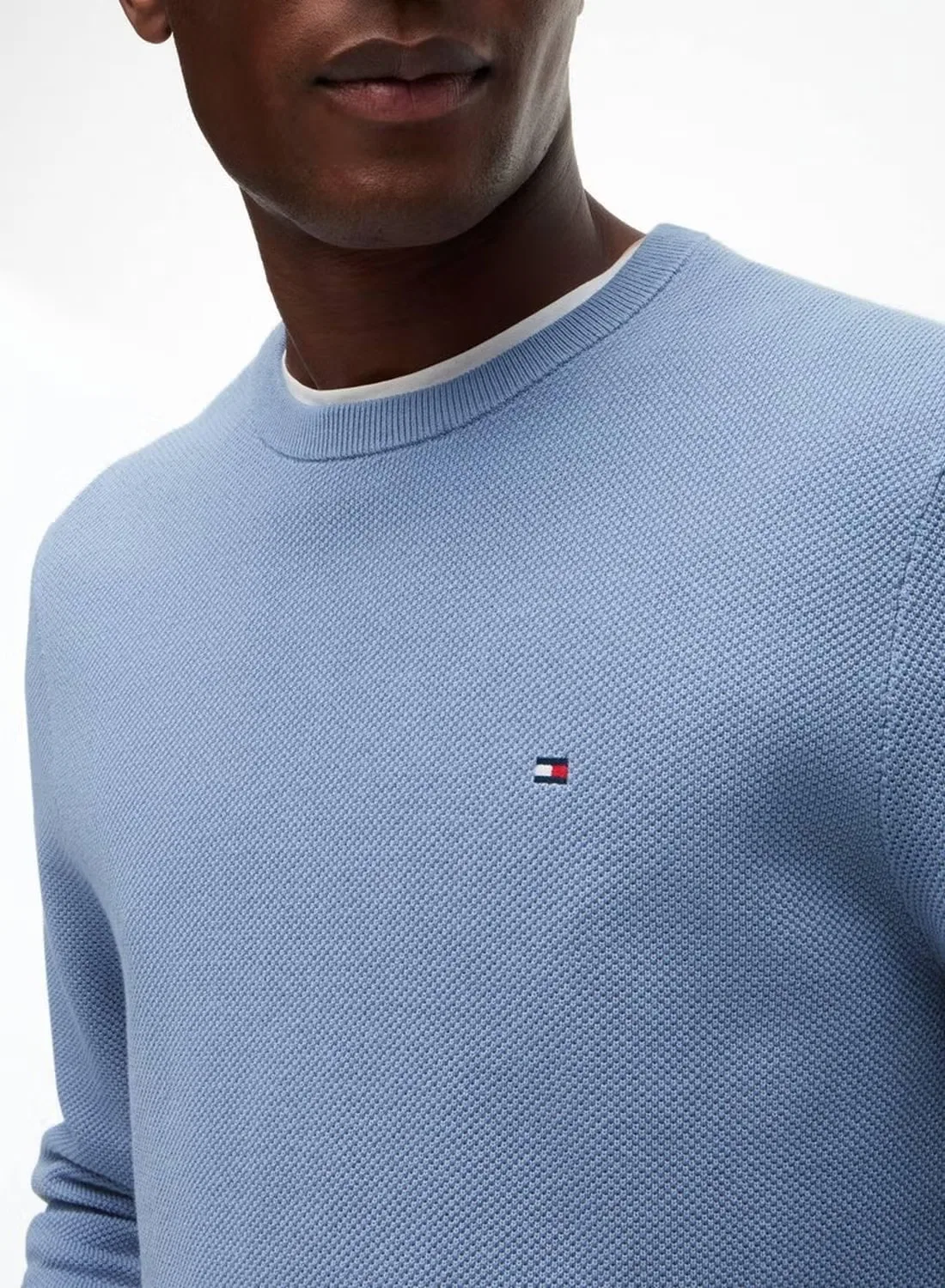 Пуловер с текстурной вязкой Tommy Hilfiger, синий — фото 2