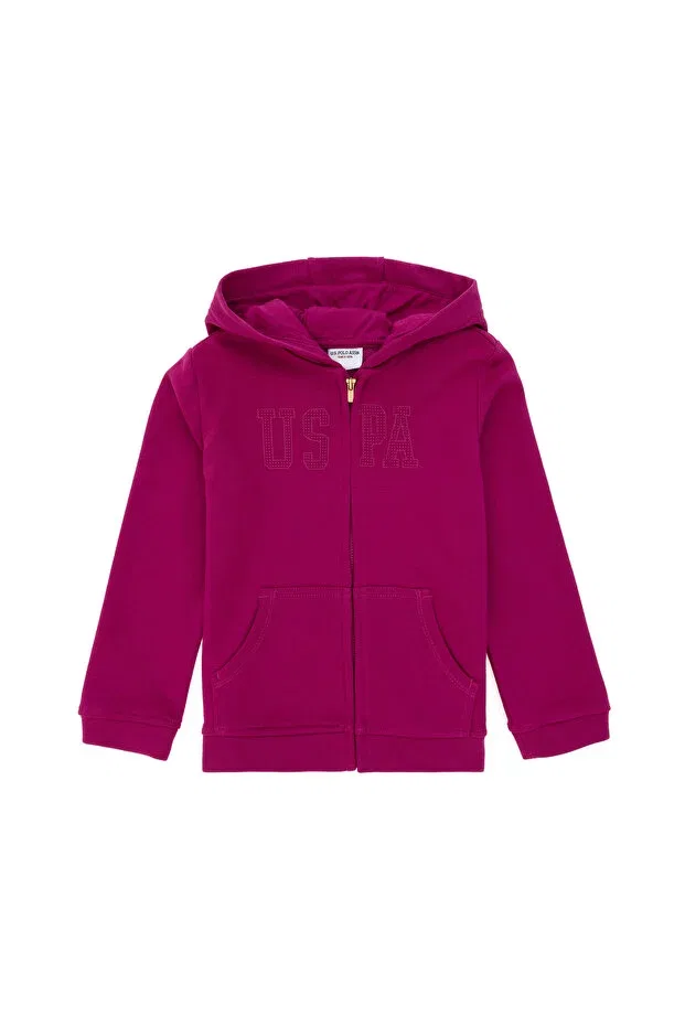 Детское худи для девочек с капюшоном U.S. Polo Assn., Fuchsia