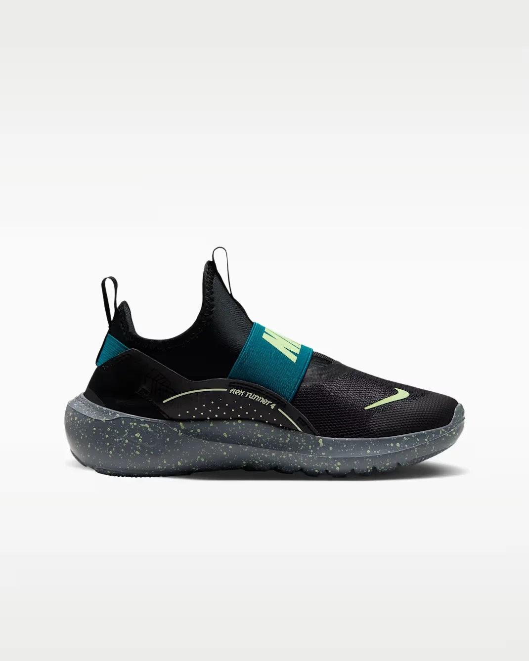 Кроссовки подростковые Nike Flex Runner 4 SE, черный/зеленый — фото 2