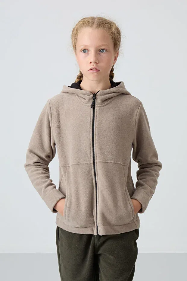Детские свитшот для девочек с капюшоном комплект 2 шт Tommy Life, Dark Beige — фото 4
