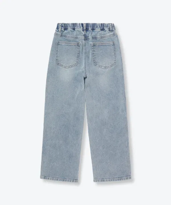 Джинсы прямые, с поясом, Musinsa Standard Kids, Light Indigo — фото 4