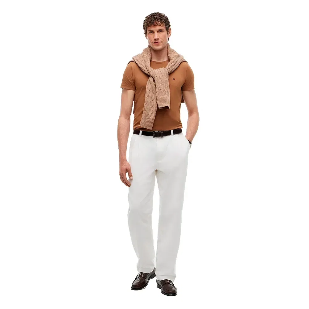 Мужская футболка с коротким рукавом Slim Fit Tommy hilfiger, Brown — фото 4
