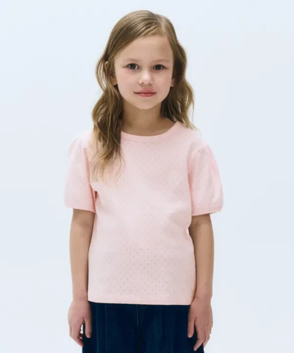 Футболка с точками, детская, Marithé Kids, розовый