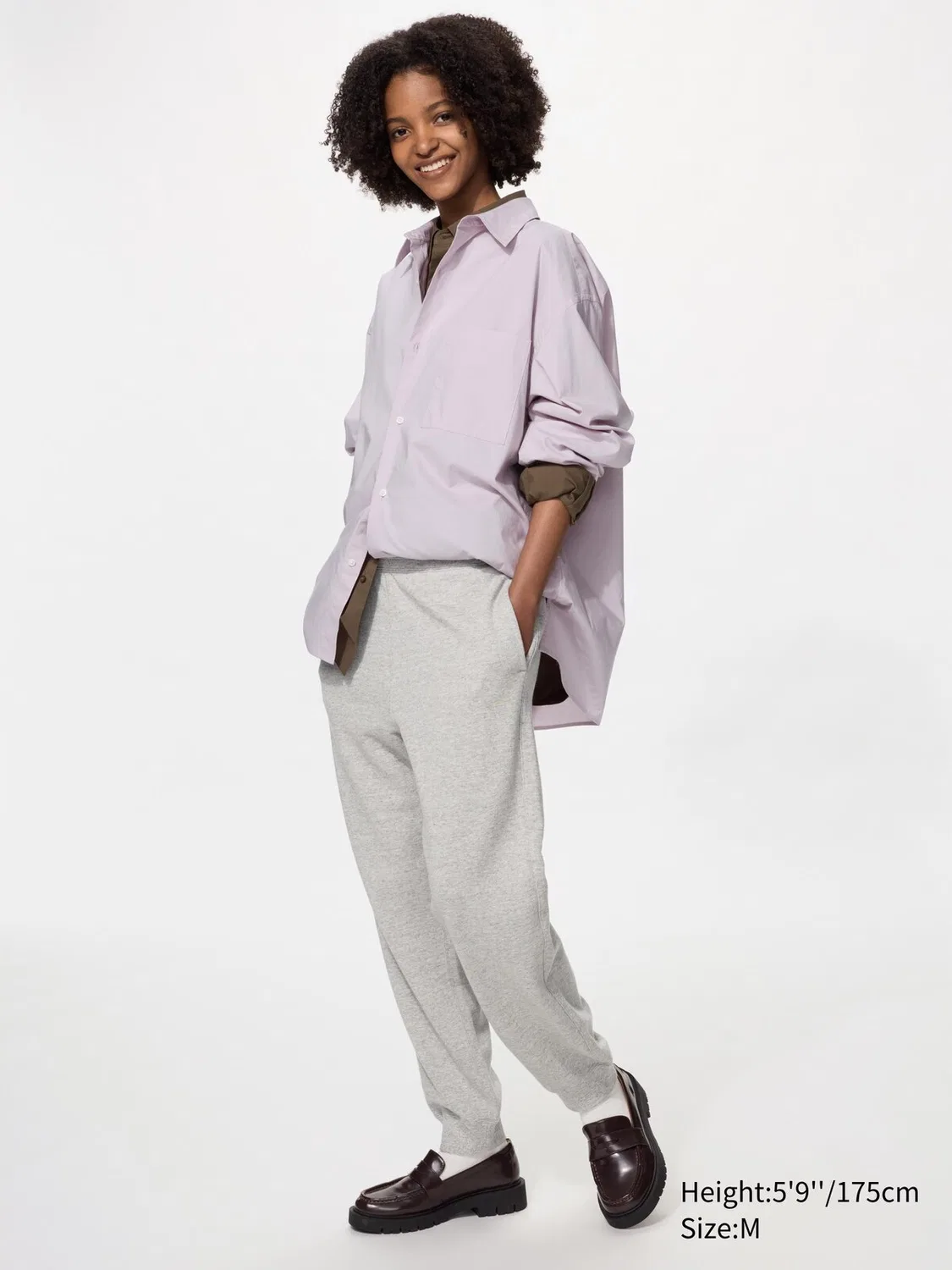 Спортивные штаны Uniqlo, комфортный крой, серый — фото 2