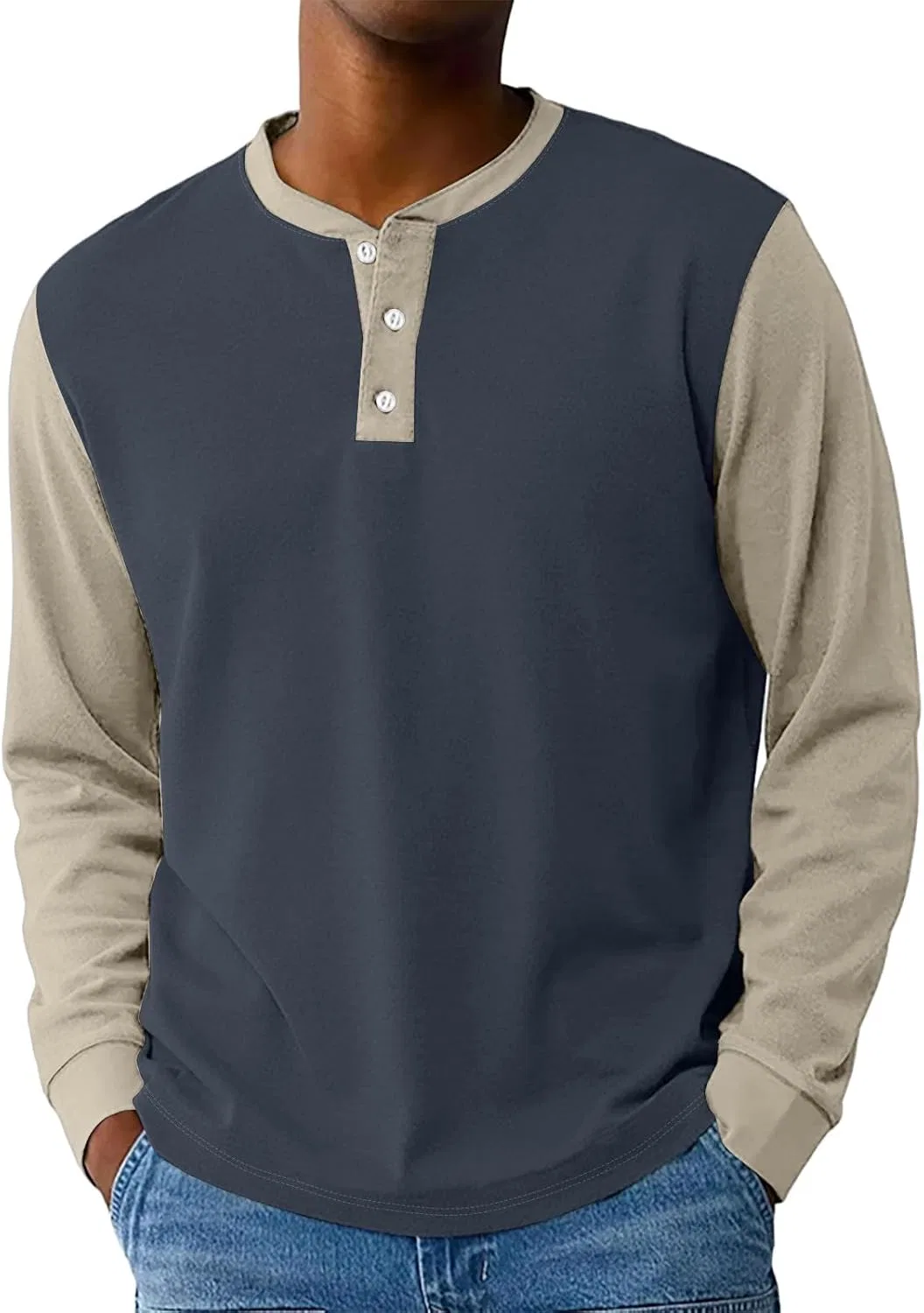 Мужская футболка-поло с цветными блоками Raglan, Navy