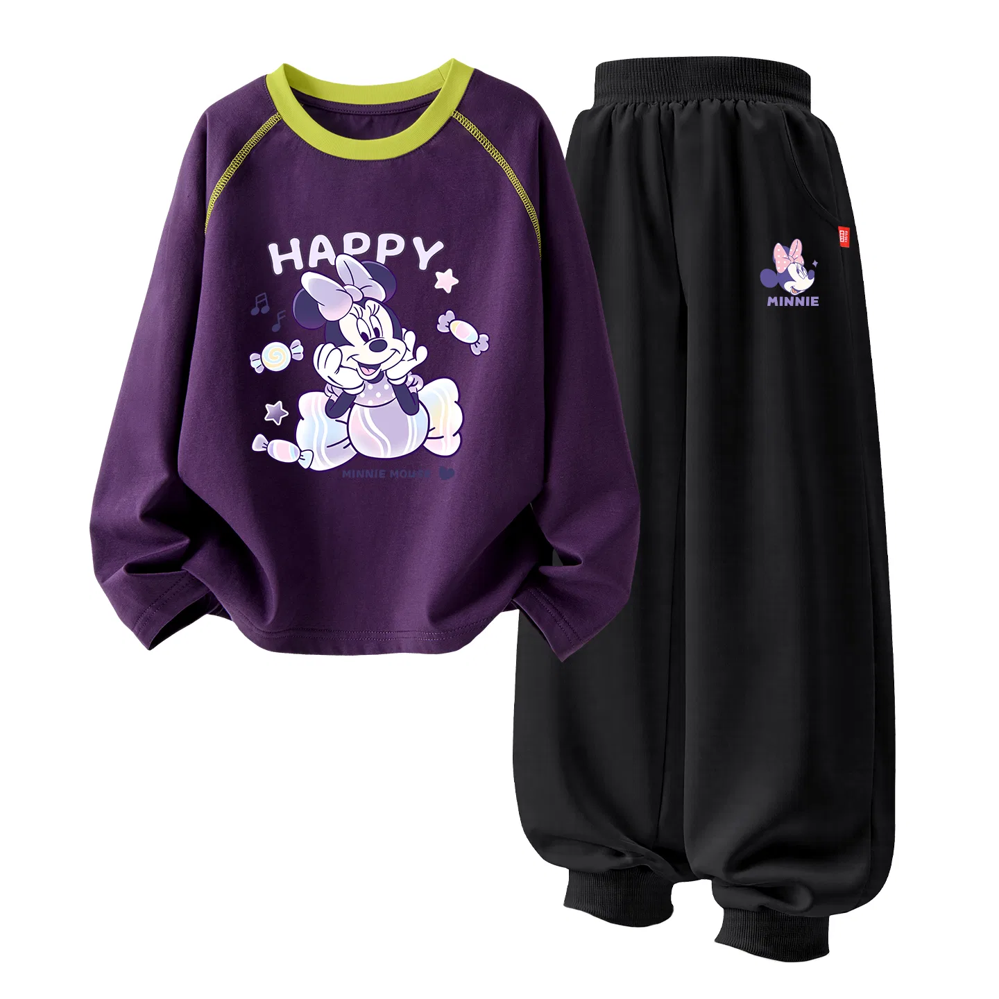 Детский спортивный костюм из дышащего трикотажа Disney, Di Love Candy Mulberry Purple+Dini Knot K Black