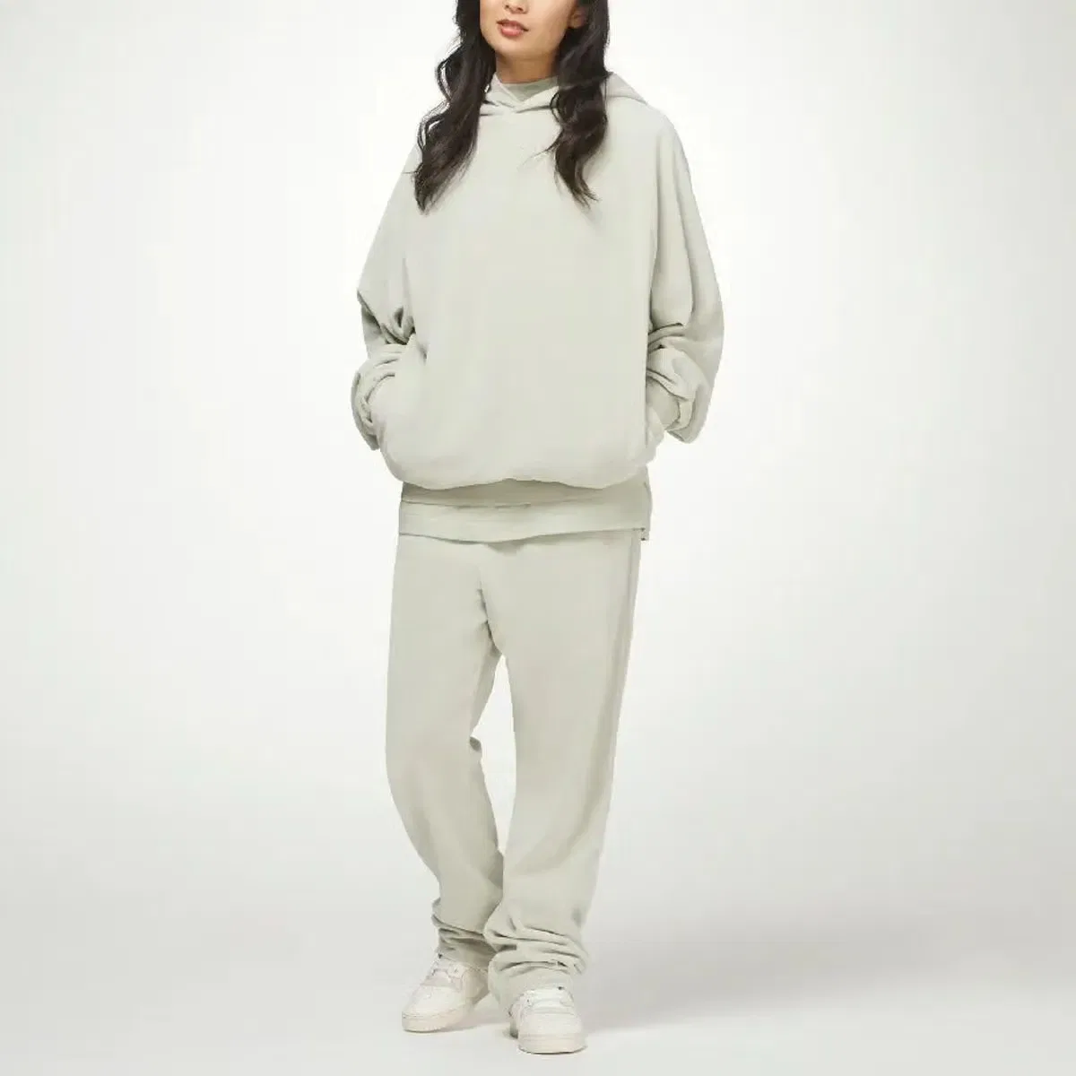Худи с капюшоном из велюра Adidas, зеленый — фото 3