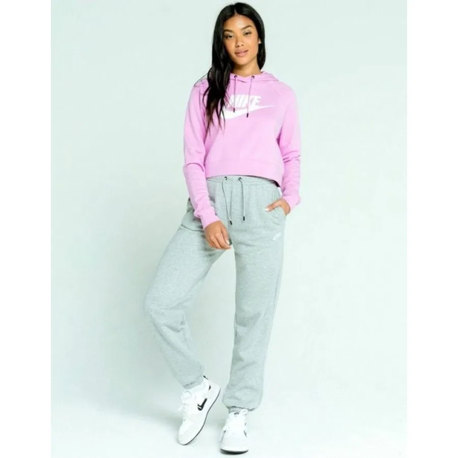 Женский спортивный укороченный худи с капюшоном Nike Sportswear Essential Crop, DR6225-695, Розовый — фото 2