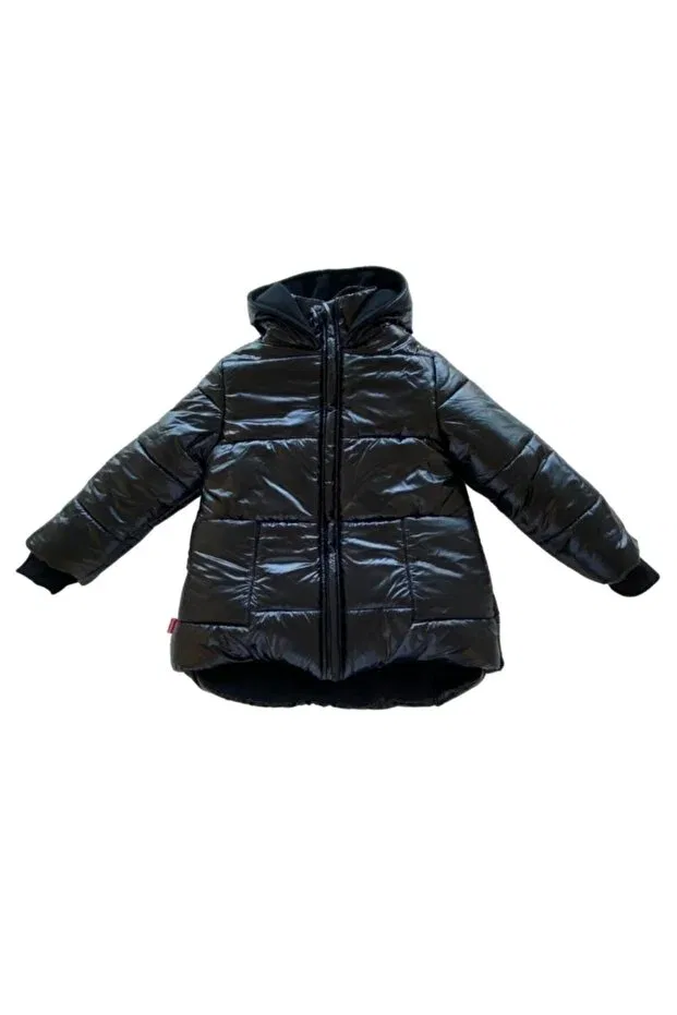 Детское пальто для девочек с капюшоном Karamela, Black