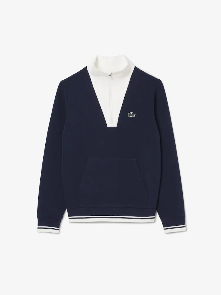 Свитшот женский LACOSTE Heritage полузастегнутый, теннисный, темно-синий — фото 4