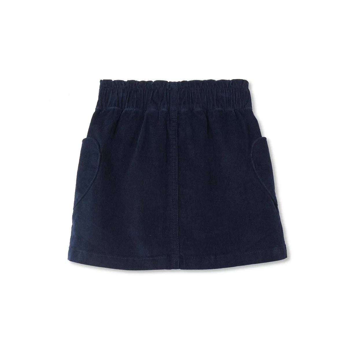 Детская юбка из вельвета с карманами в виде сердечка Lands' End, Classic Navy — фото 3