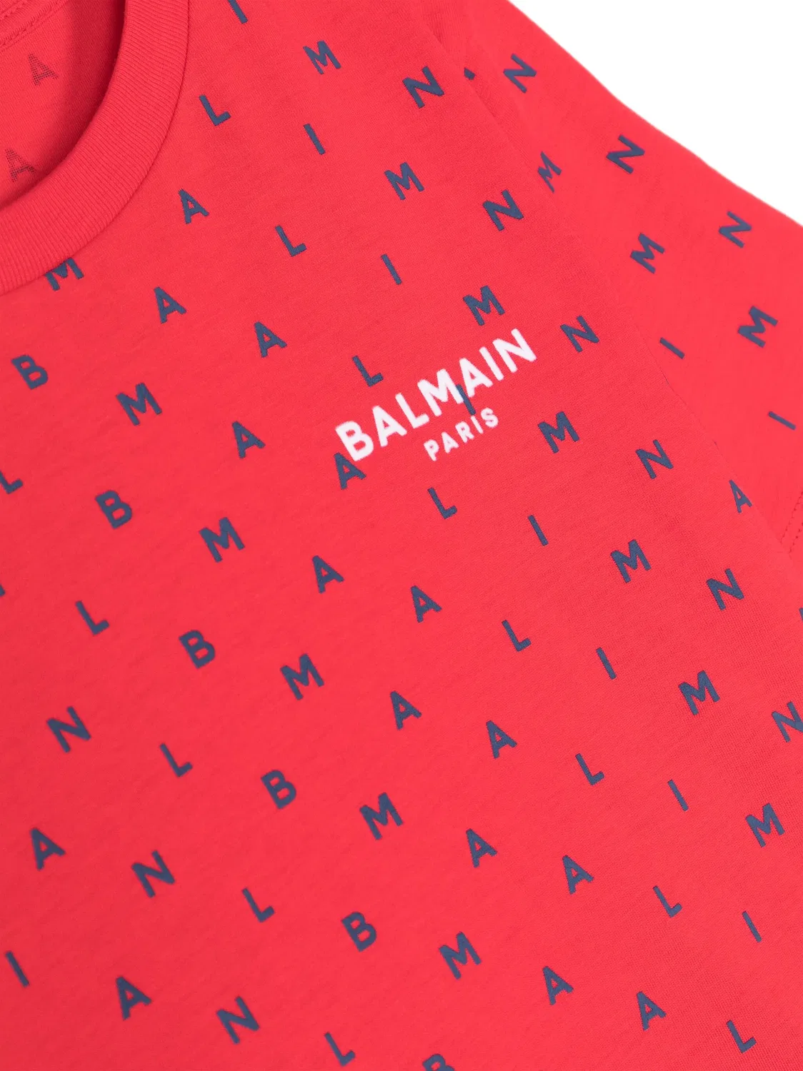 Футболка с логотипом из хлопка Balmain, красный — фото 2