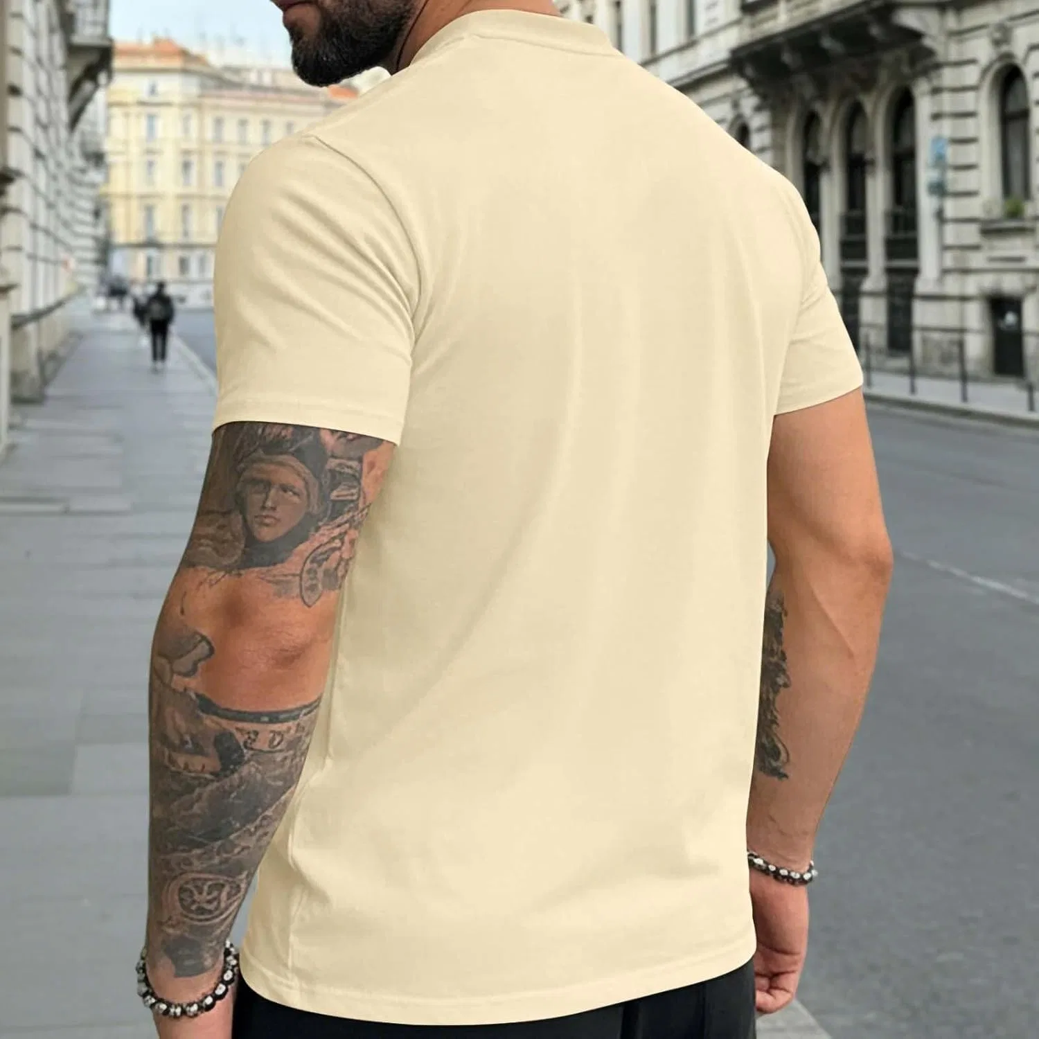 Мужская быстросохнущая футболка с круглым вырезом, Beige — фото 3