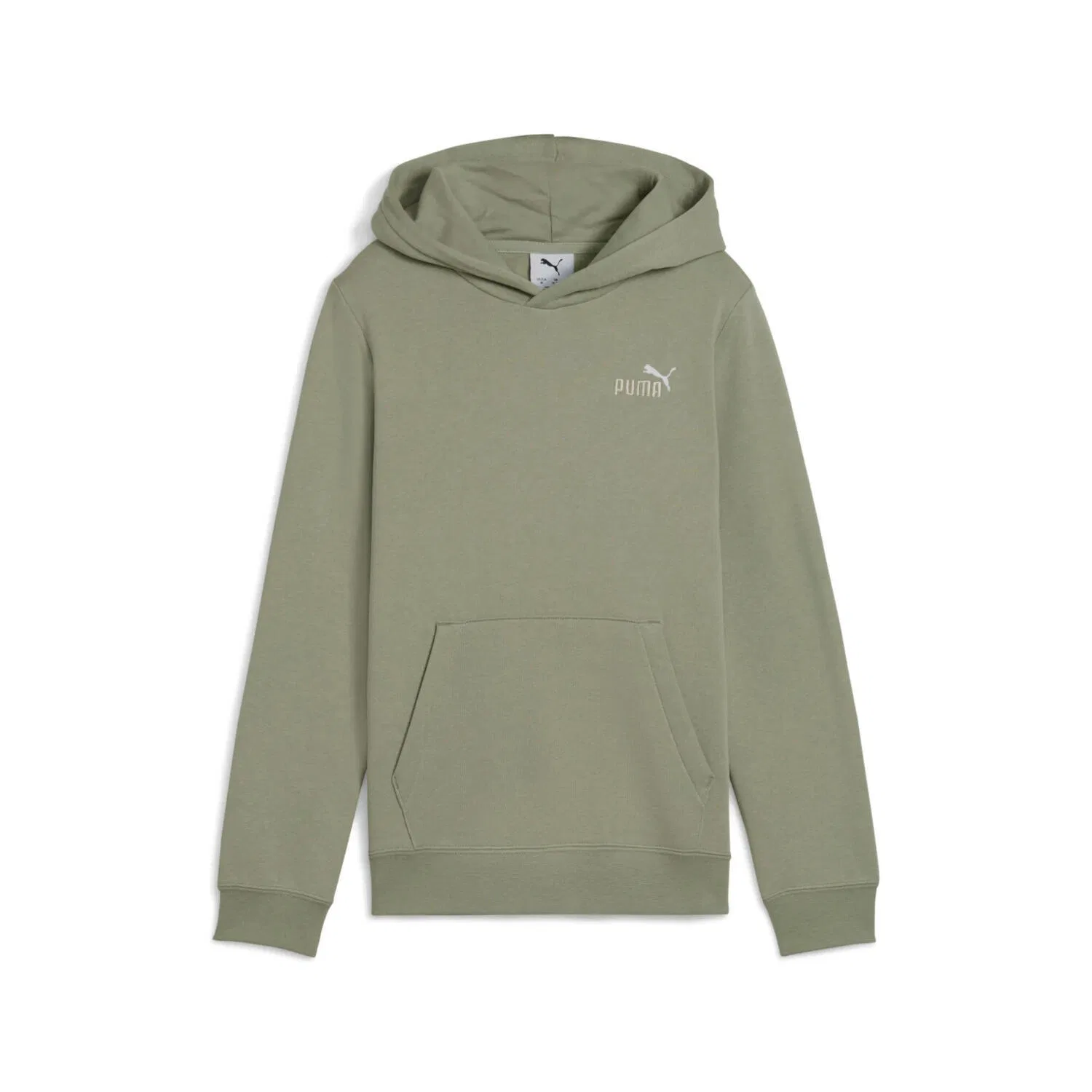 Детское худи для мальчиков с капюшоном и принтом Puma ESS 2 COLOR Small No. 1 Logo Hoodie FL B, Olivgrun Weiss