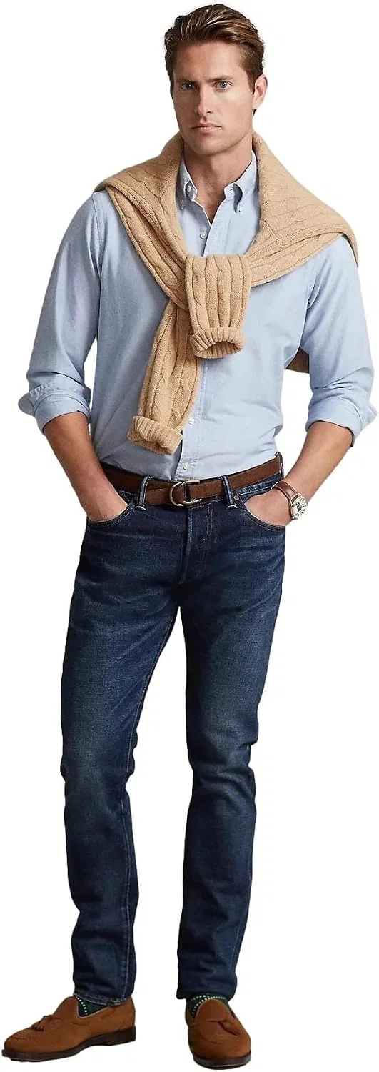 Мужская классическая рубашка с принтом Polo Ralph Lauren, Ralph Lauren Bsr Blue — фото 4