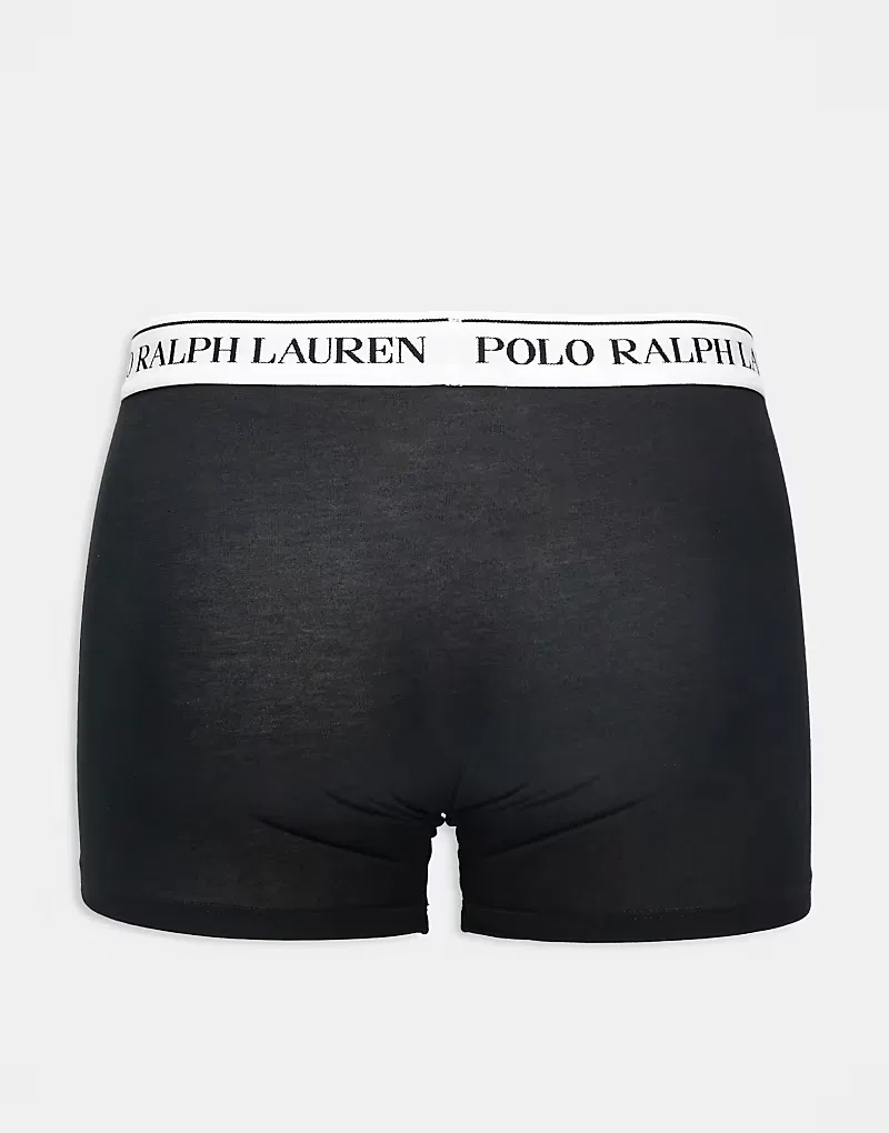 Классические плавки Polo Ralph Lauren, комплект из 3 пар, черно-белые — фото 3