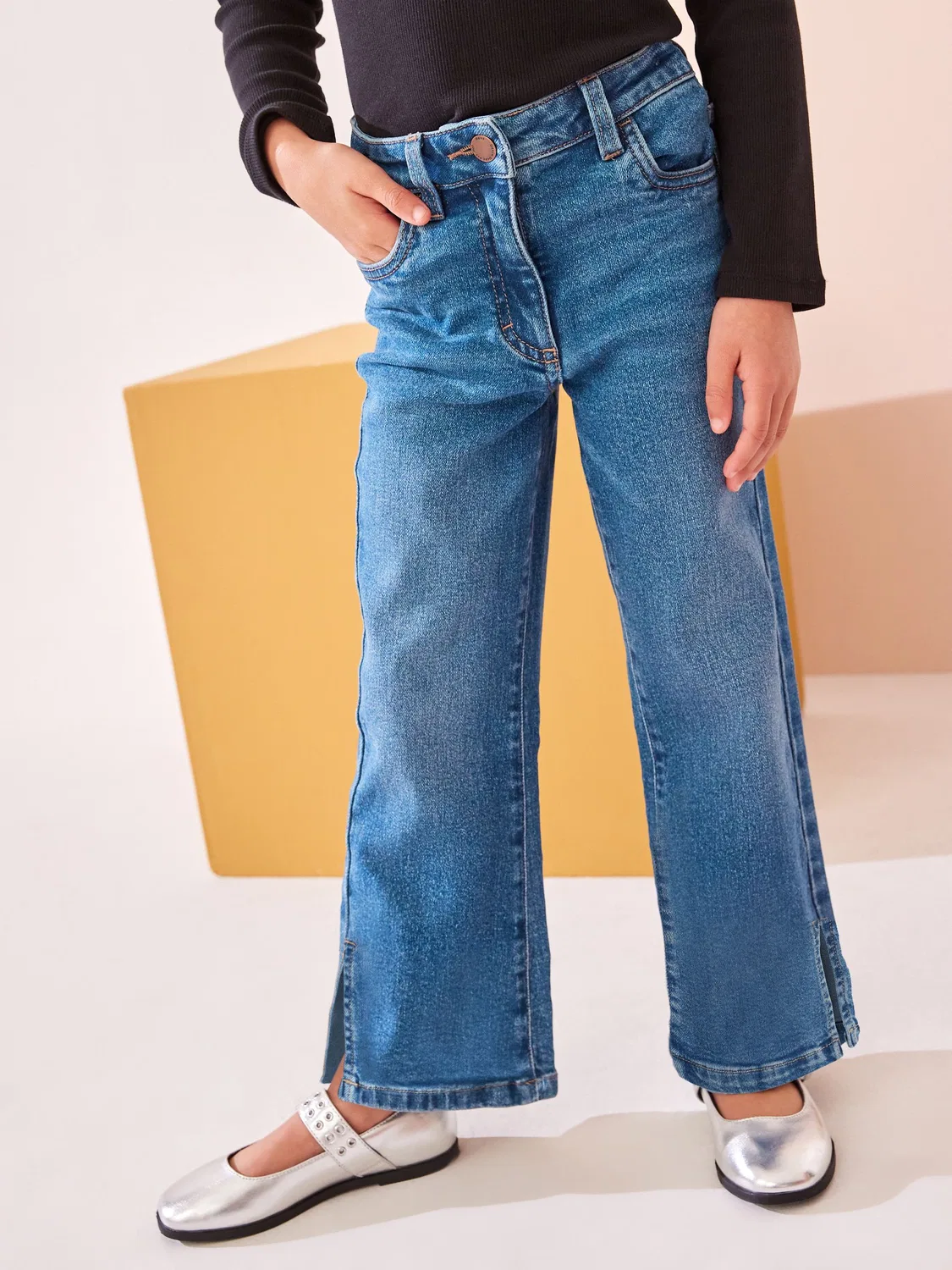 Джинсы клеш, деним, Mid Blue Denim Next — фото 3