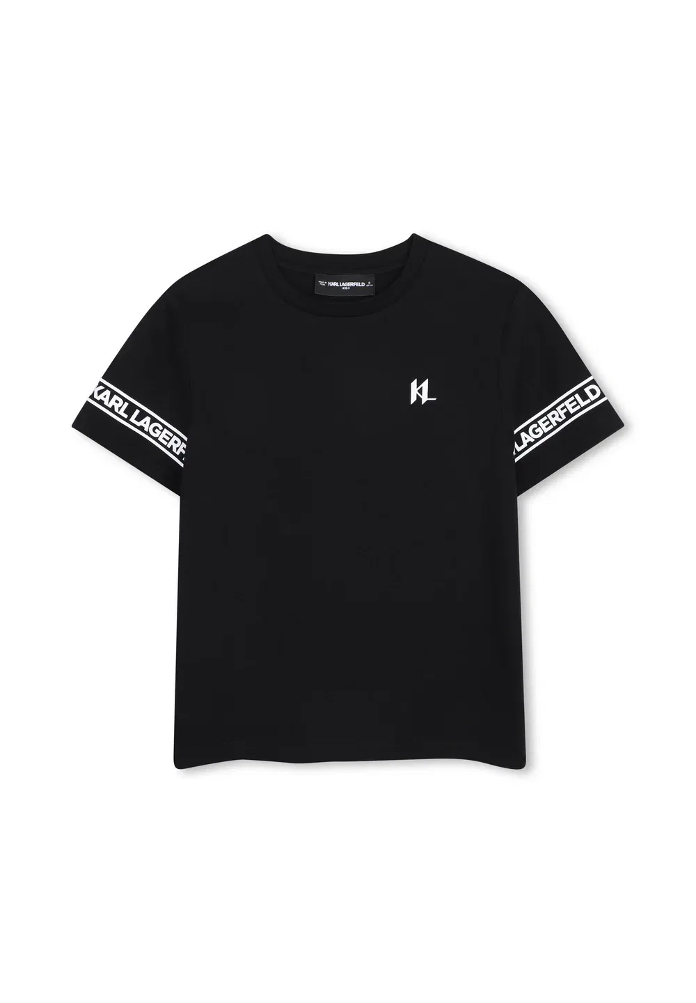 Футболка с короткими рукавами, унисекс, с принтом Karl Lagerfeld Kids, Black