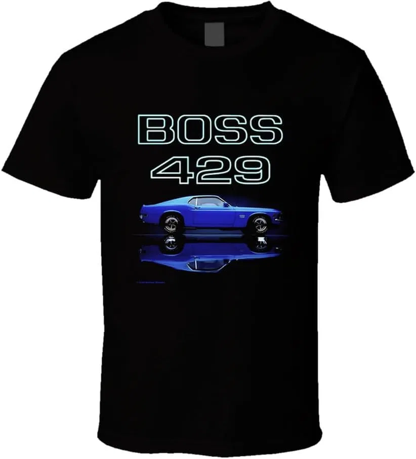 Мужская футболка Boss 429 Musclecar Mustang 70 Fastback Big Block, Black