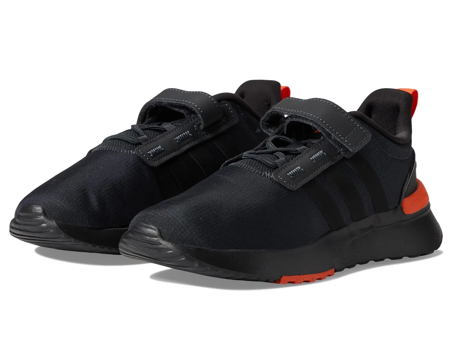 Детские кроссовки для мальчиков с липучкой Racer Tr21c Adidas, Carbon Black Orange Semi Impact