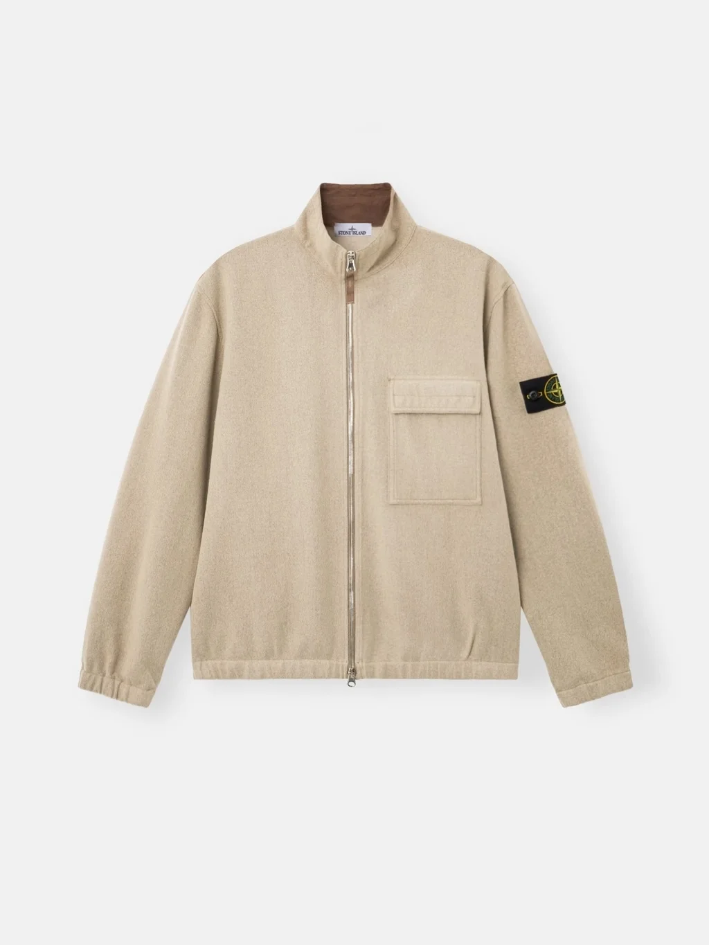 Мужская рубашка-куртка Stone Island Comfort-fit Zip-up With Elasticized Cuffs, песочный — фото 2