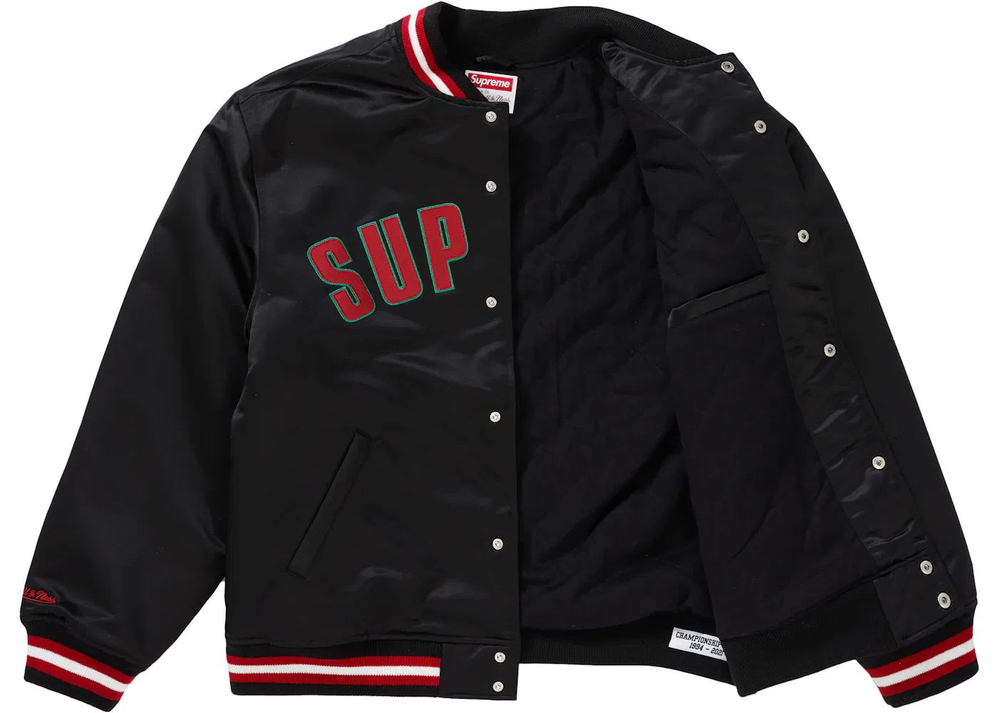 Мужская куртка-бомбер Mitchell & Ness Supreme, Black — фото 3