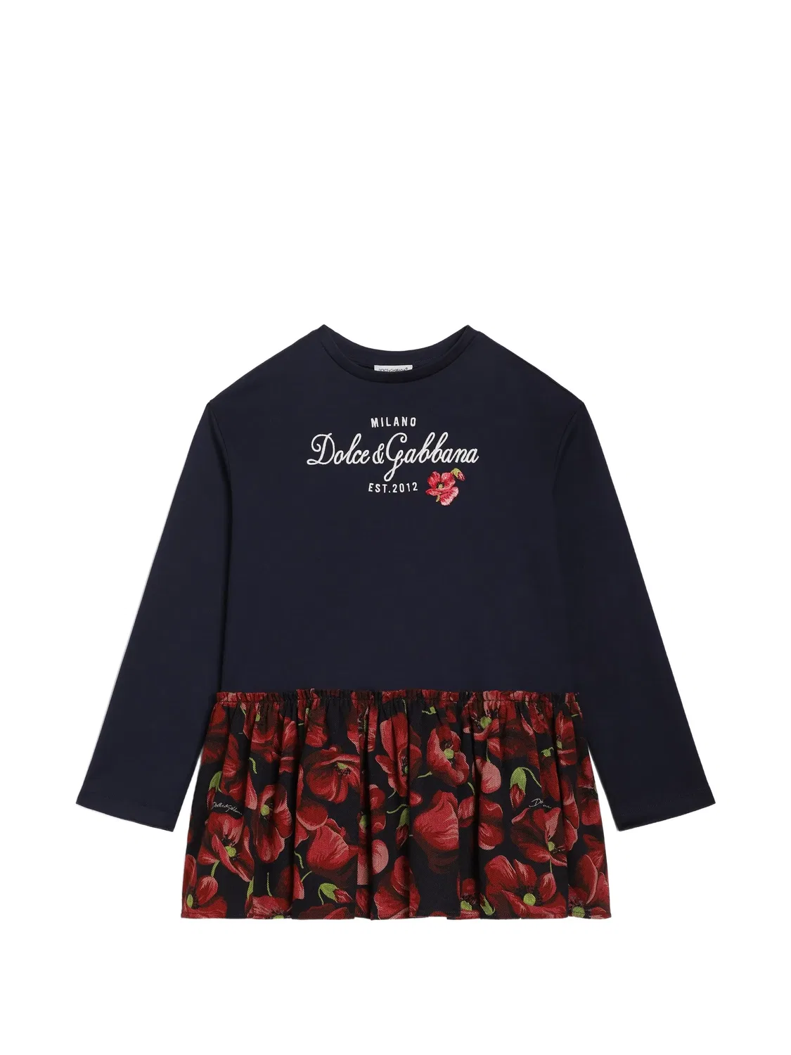 Dolce & Gabbana Платье с маковым принтом, синий