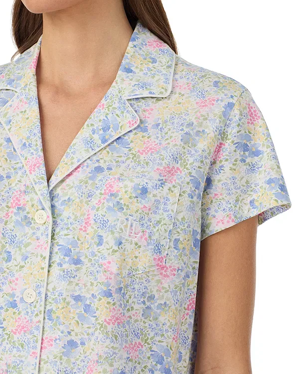 Женский комплект пижамы с коротким рукавом и принтом Ralph Lauren, Blue Print — фото 2