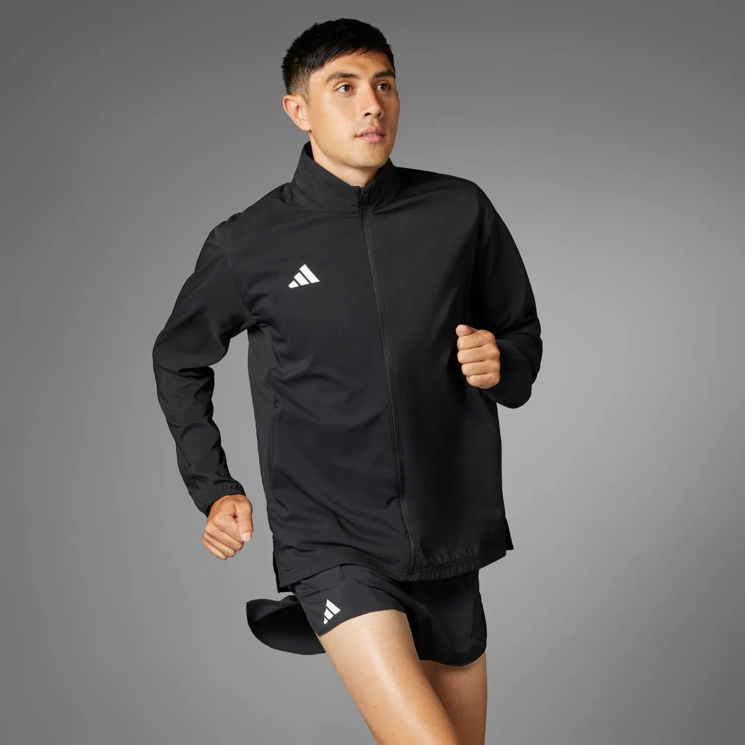 Мужская легкая беговая куртка с капюшоном Adizero E Adidas Performance, Black