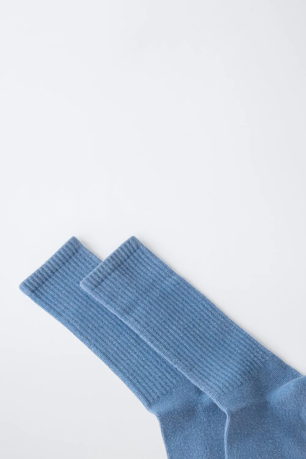 ДЛИННЫЕ ОДНОТОННЫЕ НОСКИ В РЕБРИСТУЮ ТКАНЬ ZARA, Blue — фото 3