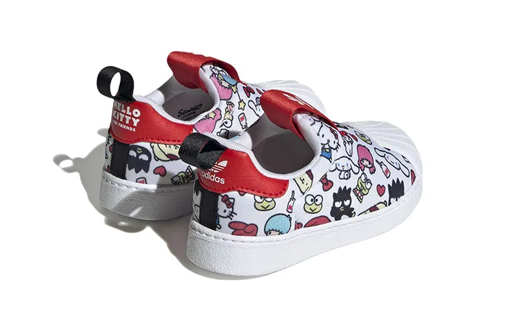 Детские кроссовки для девочек с принтом Hello Kitty Adidas Originals Superstar 360 I, Black — фото 4