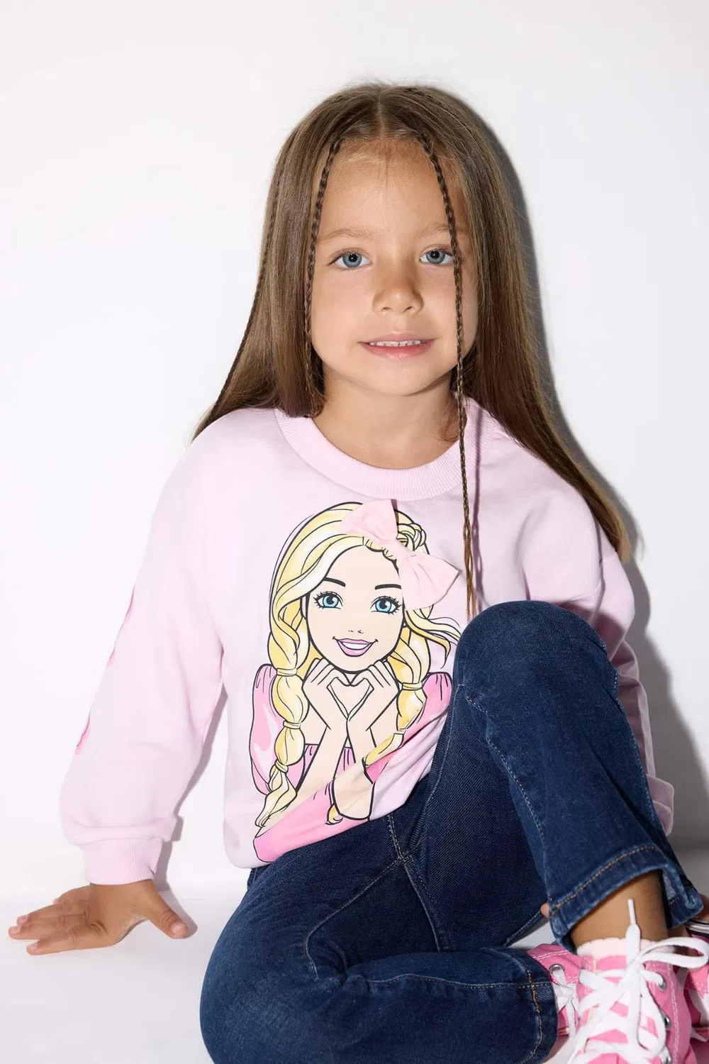 Свитшот с принтом Barbie Defacto, розовый