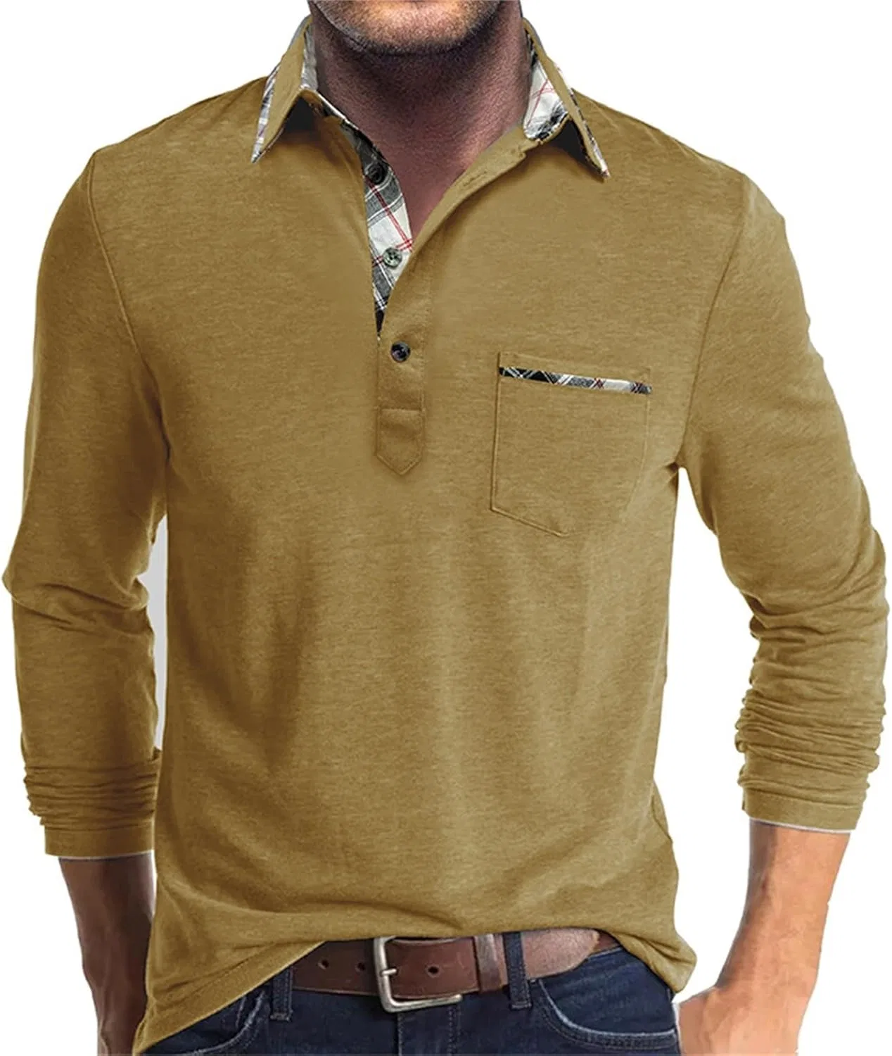 Мужская футболка поло с отложным воротником Solid Color, Yellow