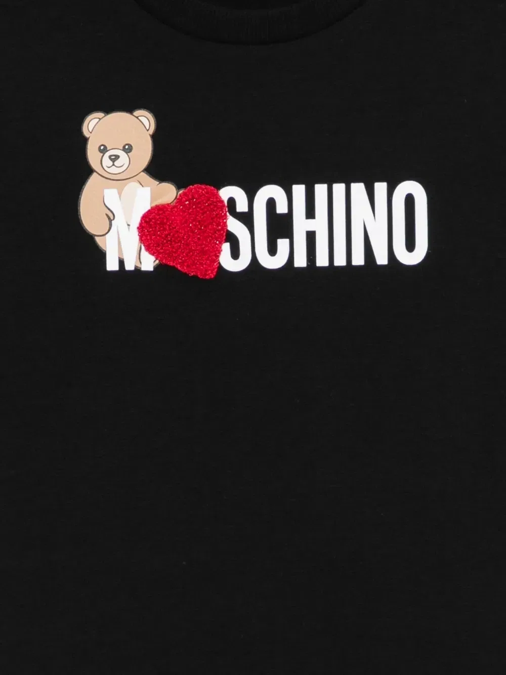 Футболка с нашивкой в форме сердца Moschino Kids, черный — фото 3