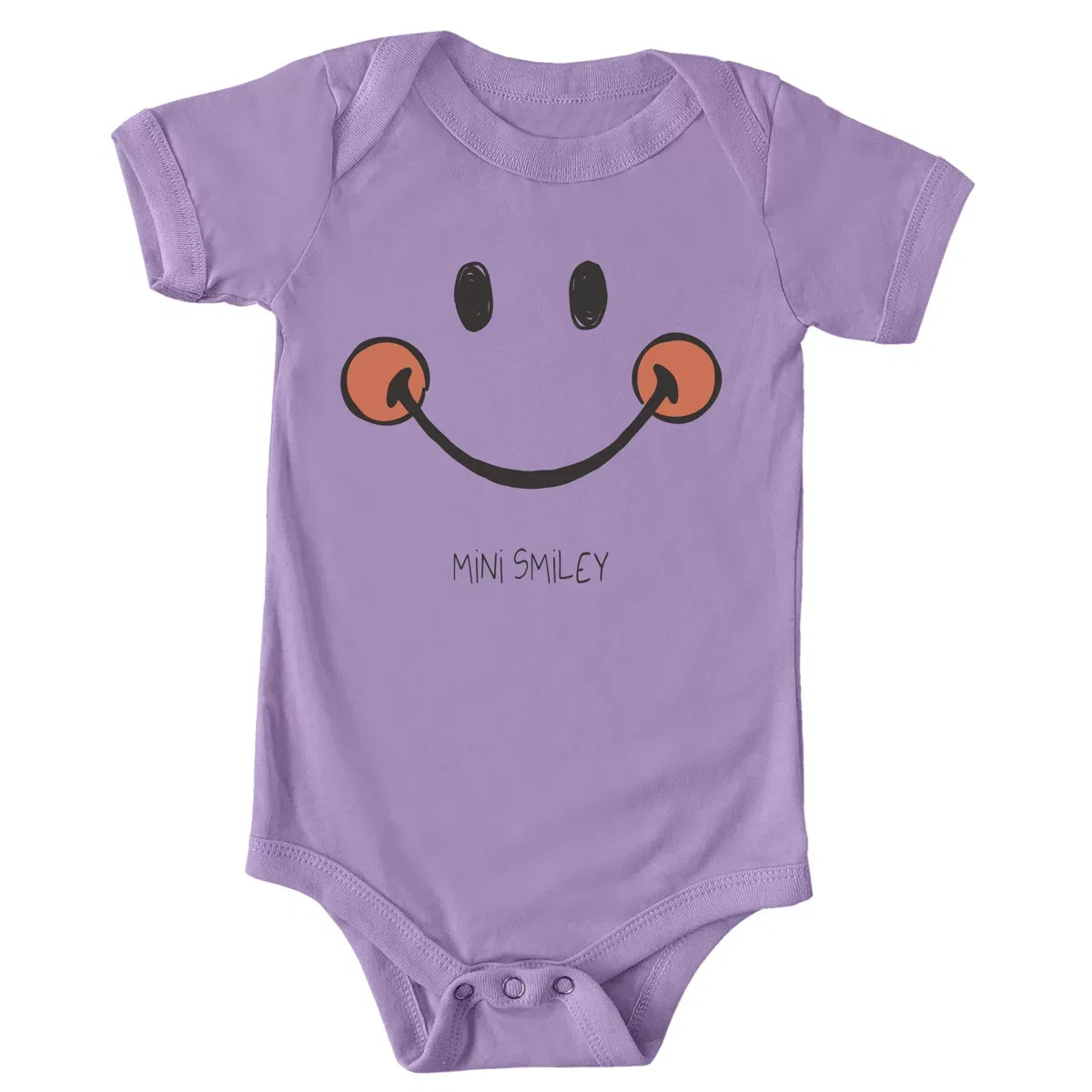 Детский боди с коротким рукавом с принтом Mini Smiley Smile Outline The Juniper Shop, Lavender