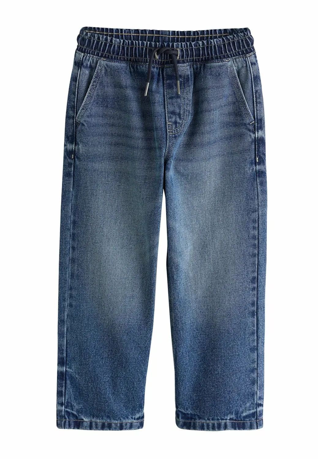 Джинсы с широким поясом на резинке - джинсы свободного кроя Next, Mid Blue Denim — фото 3