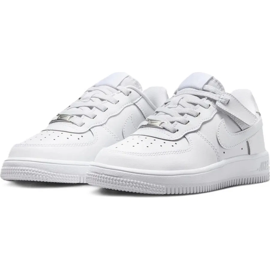Кроссовки детские с липучкой Air Force 1 Easyon Af1 Ps Leather, Nike, Белый — фото 3
