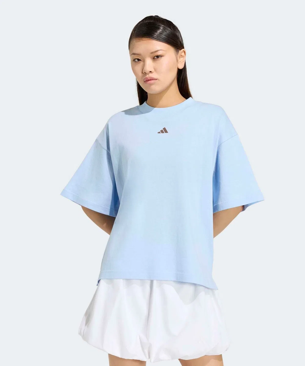 Женская футболка свободного кроя с принтом Three Bar Logo Adidas, Blue