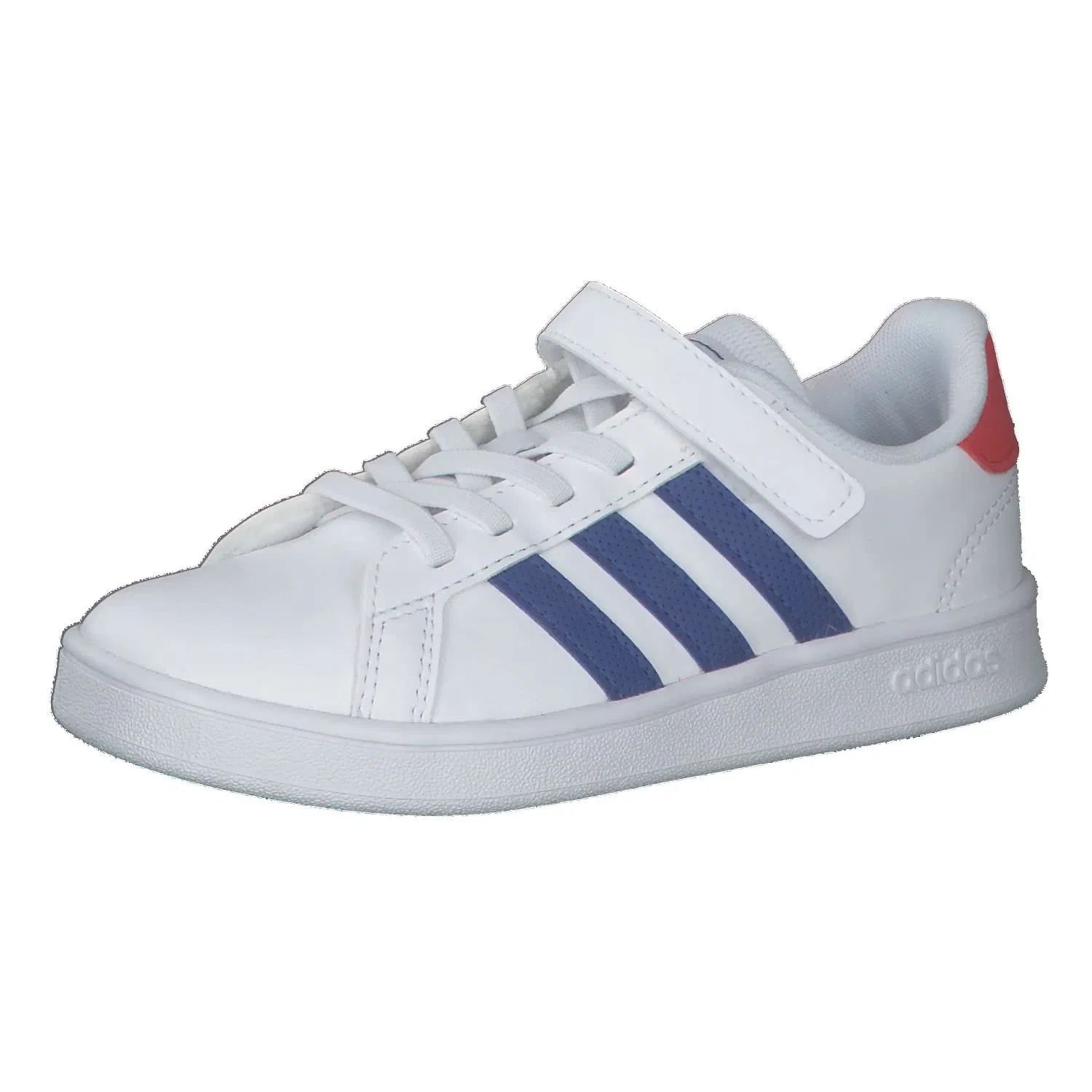 Детские кроссовки для мальчиков с липучкой Grand Court Adidas, White Team Royal Blue Vivid Red
